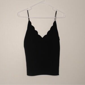Black scalloped neckline cami